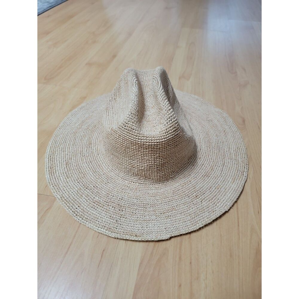Z Supply Hacienda 100% Raffia Straw Wide Brim Sun Hat Natural One Size